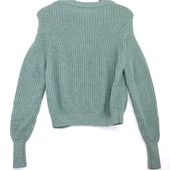 Wilfred XS Sage Green Chunky Knit Sweater With Intricate Openwork Pattern Preppy - Picture 7 of 8